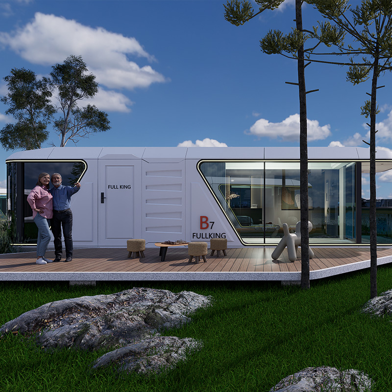 Luxury Prefabricated Pod Shaped Prefabricated Movable Steel Structure Container Home Apple Cabin Kit Home for Sale