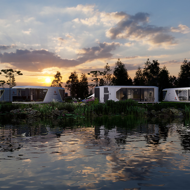 Luxury Prefabricated Pod Shaped Prefabricated Movable Steel Structure Container Home Apple Cabin Kit Home for Sale